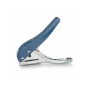 Blue and silver bottle opener on a white background