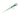 White background with a Kruuse syringe-type Tablet Introducer with a transparent outer layer and internal green plunger in a sideways position. 