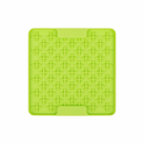 White background with a green LickiMat Mini Buddy slow feeder mat with a criss-cross surface.