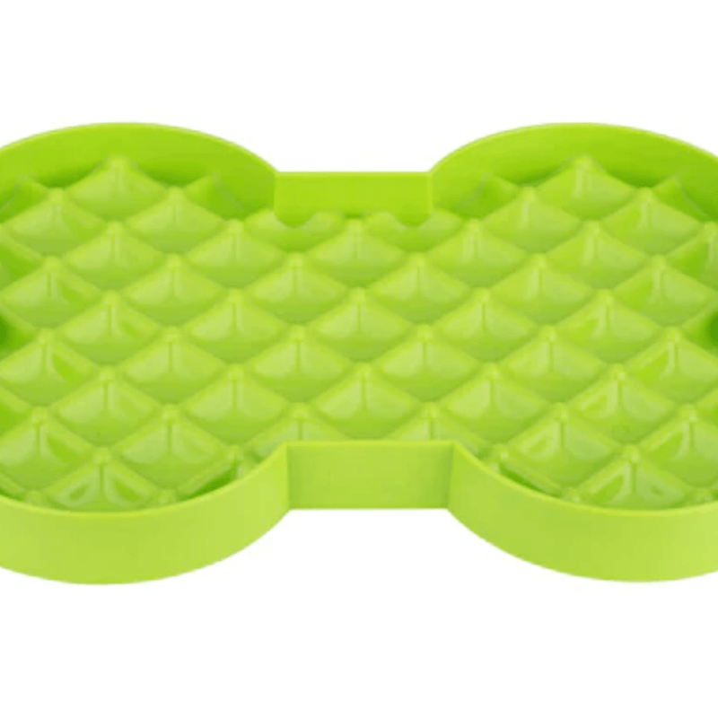 LickiMat SloDog Slow Feeder Plate green close up on a white background