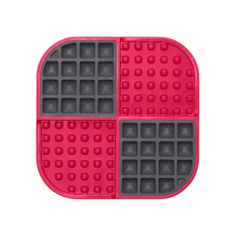 LickiMat Slomo Dog Red out of packaging on white background