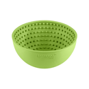 White background with a green LickiMat Wobble slow feeder with a bobbly internal surface. 