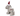 Back view of grey dog dog toy made from soft cord effect fleece material with red 'PF' stitched on hip, wearing a red Christmas hat, standing on a white background. 