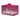 White background with a pink mesh MDC cat carrier with a white tray inside and a red handle and pin.