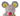 Patchwork Mouse Dog Toy with pale grey face with a red nose and stitched eye details, with string whiskers. Yellow inner ear with dark grey outer. Dark grey body with yellow and brown patches pictured on a white background. 