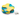 A blue and yellow Nina Ottosson Dog Tornado dog puzzle toy, showing an open compartment, pictured on a white background.