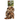 Small brindle brown owl dog toy attached to a green cardboard backing with white text 'Forest Friends Ollie Owl' and smaller text saying 'Plush squeaky dog toy'
