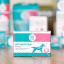 PDSA Vet Care Joint Supplement Dogs packaging on table