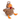 Brown Chicken dog toy with orange beak and feet, red comb and wattle sat on a white back ground. 