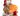 Close up of brown chicken dog toy with orange beak, red comb and wattle sat on a white back ground. 