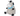 Grey donkey dog toy with back mane, tail and hoofs wearing a blue neckerchief sat on a white background. 
