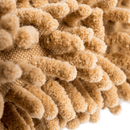 Close up of monkey dog toys brown micro-fibre body. 