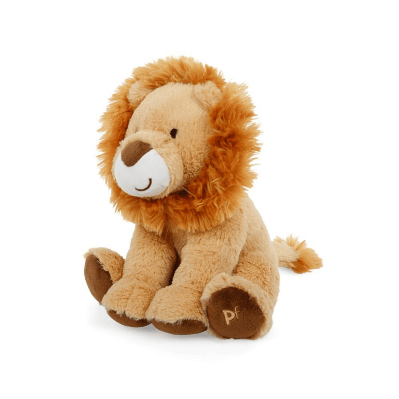 Plus beige dog toy against white background