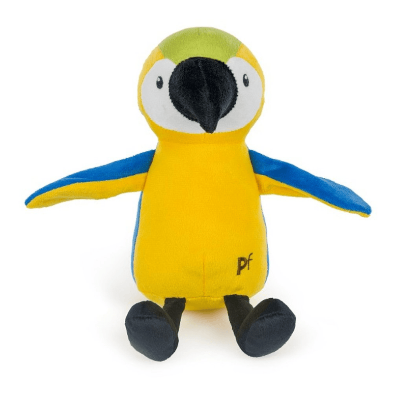 Yellow parrot with blue wings