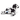 Side view of black and white seal plush dog toy with stitch detail with text 'PF' on side on a white back ground. 