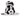Front view of black and white seal plush dog toy on a white back ground. 