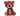 Brown teddy bear dog toy with a cream muzzle, belly and paws sat on a white background. 
