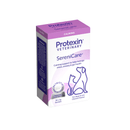 White background with a box of Protexin SereniCare 30x 1g sachets picutred. On the box is an outline of a cat and dog. Text on the box reads 'Calming support to help manage stress, anxiety & gut health, 30x 1g sachets, for dogs and cats, chicken flavour.'