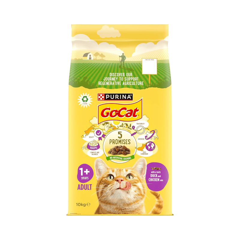 Purina GoCat cat food package on a white background