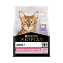 Purina Pro Plan Delicate Digestion Adult Dry Turkey Cat Food front on white background
