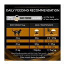Proplan NF Renal Function Early Care dry cat food feeding guide. 
