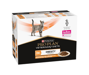 Purina Pro Plan Veterinary Diets OM Obesity Wet Cat Food (Chicken) on white background