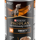Purina Pro Plan Veterinary Diets OM Obesity Wet Dog Mousse close up on white background