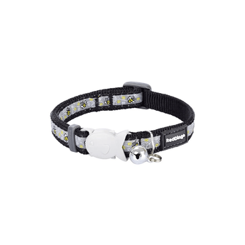 A Red Dingo Bumble Bee Black Cat Collar on a white background