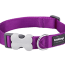A close up of a Red Dingo Classic Purple Dog Collar on a white background