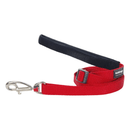 A Red Dingo Classic Red Striped Dog Lead on a white background