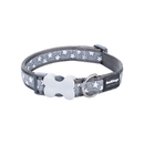 The Red Dingo Cool Grey Stars Dog Collar on white background
