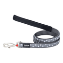 A Red Dingo Cool Grey Stars Dog Lead on a white background