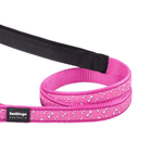 A close up of a Red Dingo Hot Pink Dog Lead on a white background