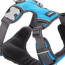 A close up of a Red Dingo Padded Turquoise Dog Harness on a white background