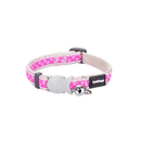 A Red Dingo Pink Paw Cat Collar on a white background