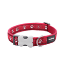 A Red Dingo Red Paw Dog Collar on a white background