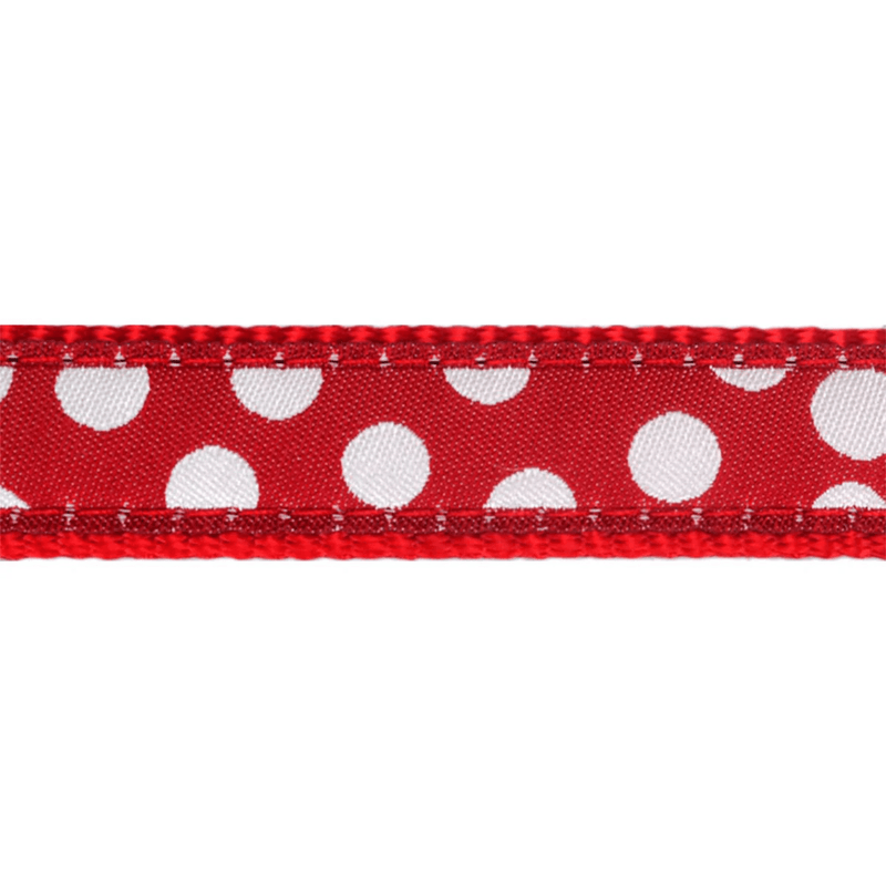 The Red Dingo Red Spots Dog Lead pattern