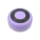 White background with a base view of a deep 350ml lilac coated stainless steel Rosewood Premium pet bowl, showing the black anti-slip base. 