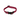 White background with a red dog collar with white dots. Featuring a black buckle and silver tag loop.