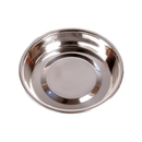 White background with a top view into a Rosewood stainless steel puppy pan with shallow sides. 
