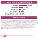 The analytical constituents and ingredients of the ROYAL CANIN® Canine Mobility Support dog food