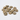A pile of paw-shaped dog treats on a clean white background.