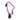 A purple plush aubergine-shaped cat toy with a matching purple rope and a small green leaf accent, shown on a plain white background.