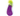 Back view of a purple aubergine-shaped plush toy with a green and white checkered top, and a bright lime green fluffy tuft, shown on a plain white background.
