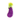 A purple aubergine-shaped plush toy with a smiling face, a green and white checkered top, and a bright lime green fluffy tuft, shown on a plain white background.