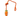 A orange plush carrot-shaped cat toy with a matching orange rope and a small green gingham leaf accent, shown on a plain white background.