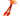 A close up of a bright orange cat teaser with a red handle, red and orange feathers, and felt fishes, isolated on a white background.