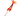 A bright orange cat teaser with a red handle, red and orange feathers, and felt fishes, isolated on a white background.