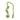 A green plush pea pod-shaped cat toy with a matching green rope and a larger pea at the bottom of the rope, shown on a plain white background.