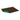 Brown cushion with a green corner on a white background